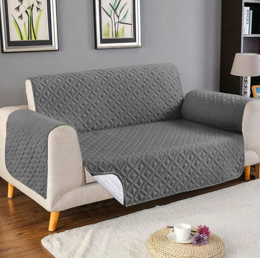 Ultrasonic Quilted Sofa Cover-Sofa Runner (Grey)