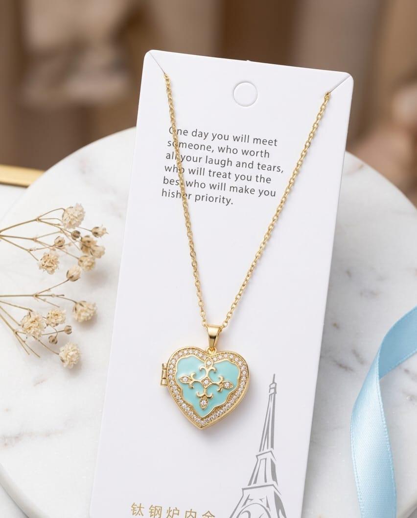 Vintage Heart Locket Pendant Necklace