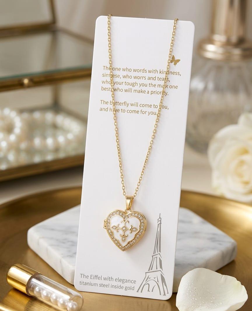 Vintage Heart Locket Pendant Necklace