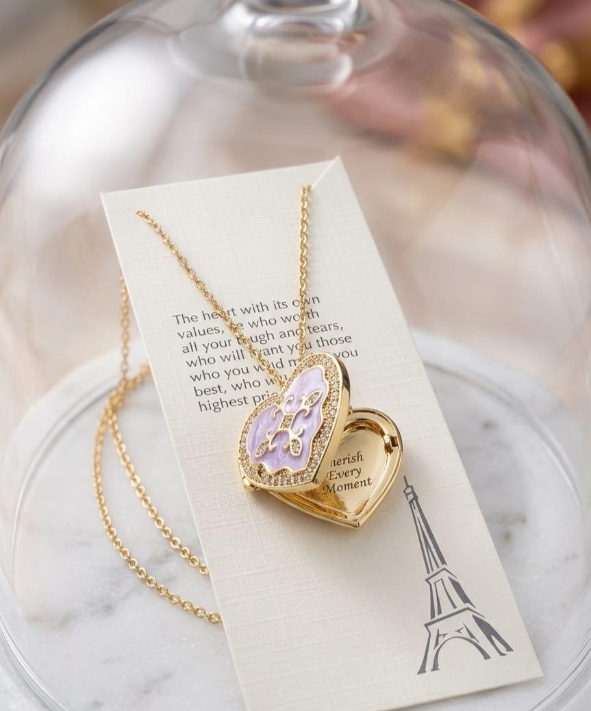 Vintage Heart Locket Pendant Necklace