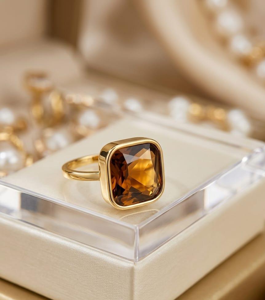 Cushion-Cut Radiant Gemstone Statement Ring