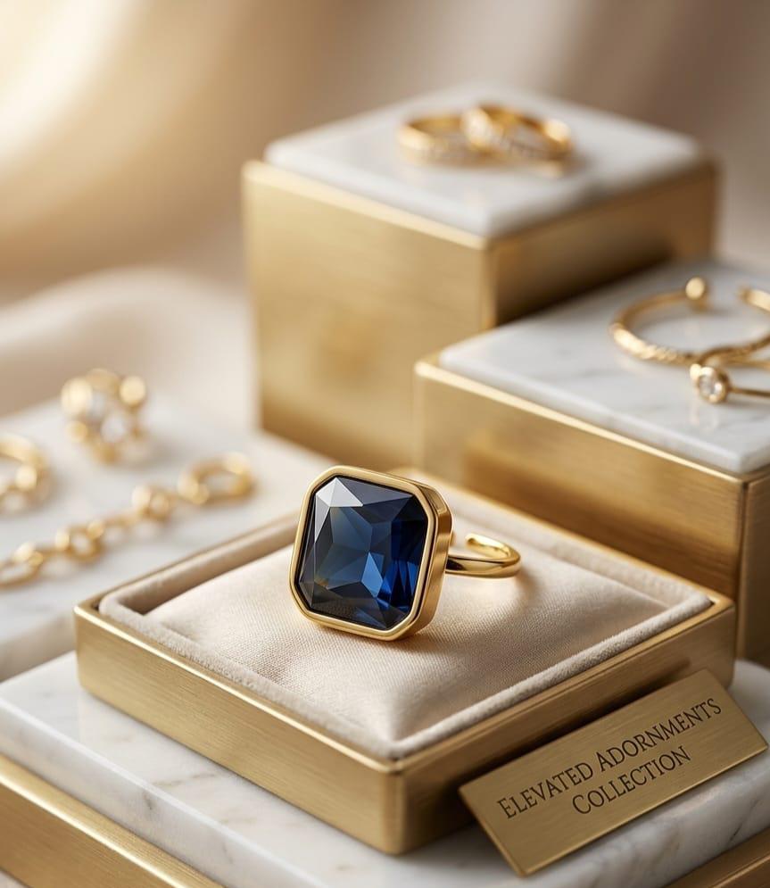 Cushion-Cut Radiant Gemstone Statement Ring