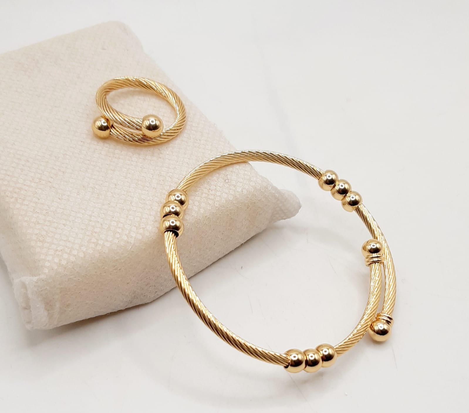 Two-Tone Cable Twist Jewelry Set