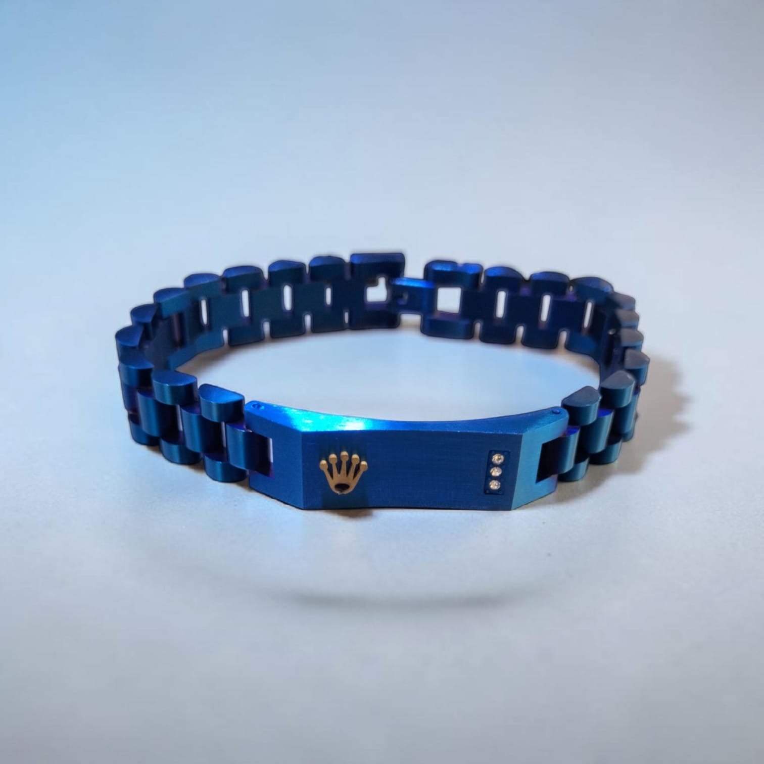 Luxury Rolex-Inspired Two-Tone Stainless Steel Men's ID Bracelet